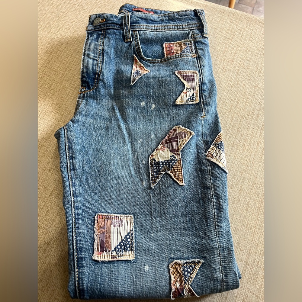 Patchwork Straight Leg Jeans - Picture 2 of 4